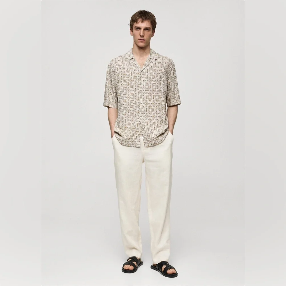 Mango MNG Patterned Fluid Regular Fit Shirt